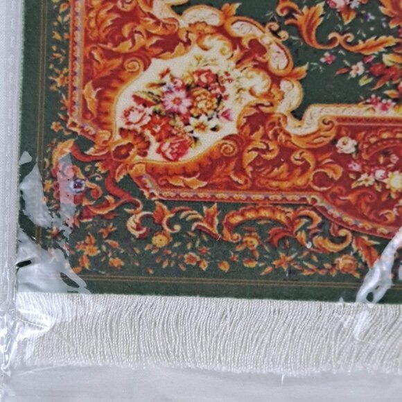 Arabic Rug Mouse Pad with Set of 4 Matching Coasters Green, Oange White NWT - Picture 4 of 9